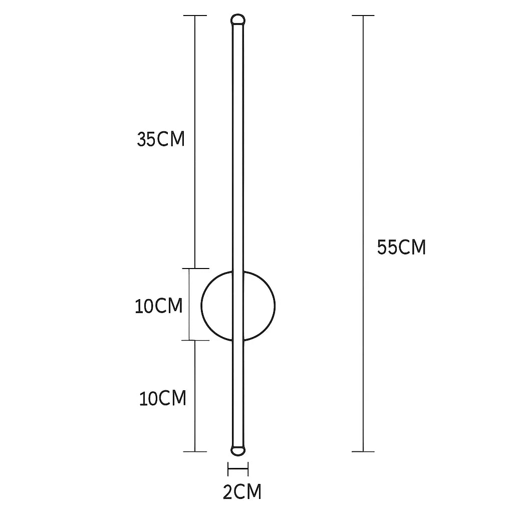 Applique murale salle de bain LED noire aluminium design vertical intégrée eco-friendly
