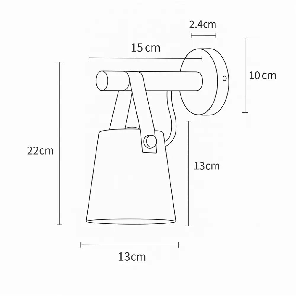 Applique murale bois design scandinave cuir douce lumière chambre salon