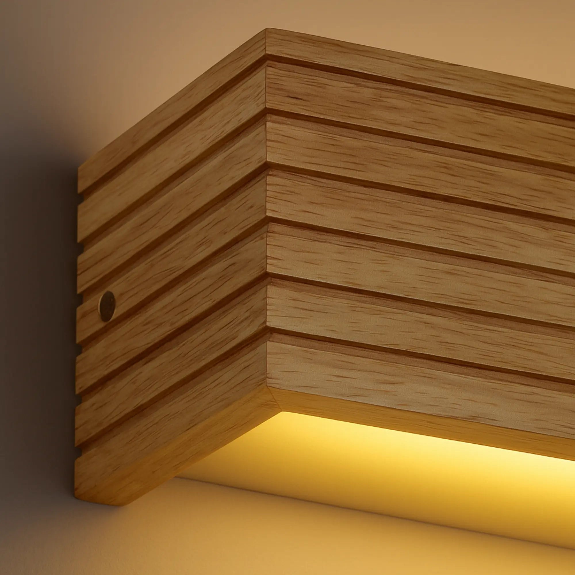 Applique murale salle de bain LED bois massif design nordique éclairage double