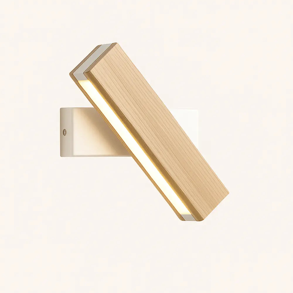 Applique murale bois LED rotative style nordique éclairage fonctionnel