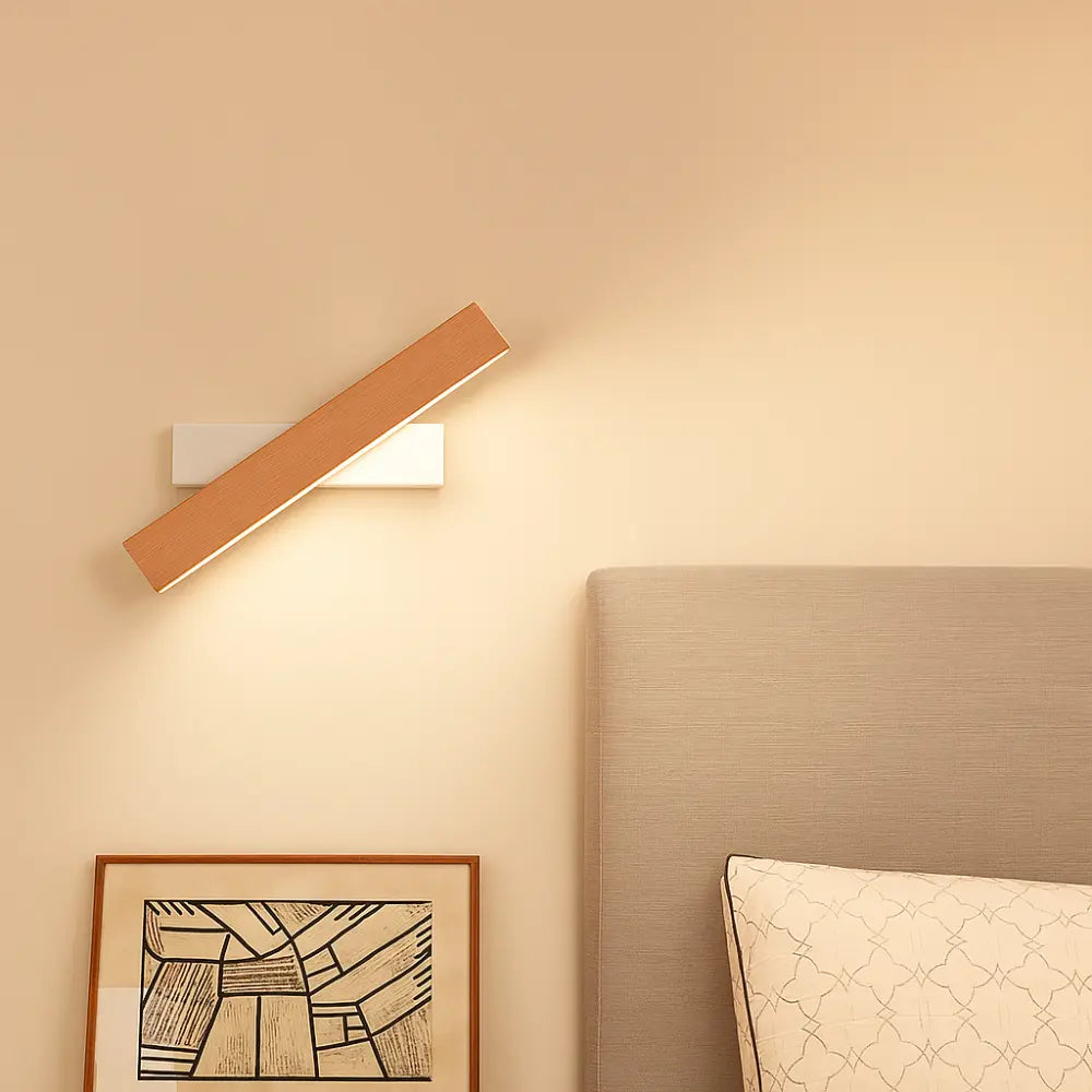 Applique murale bois LED rotative style nordique éclairage fonctionnel