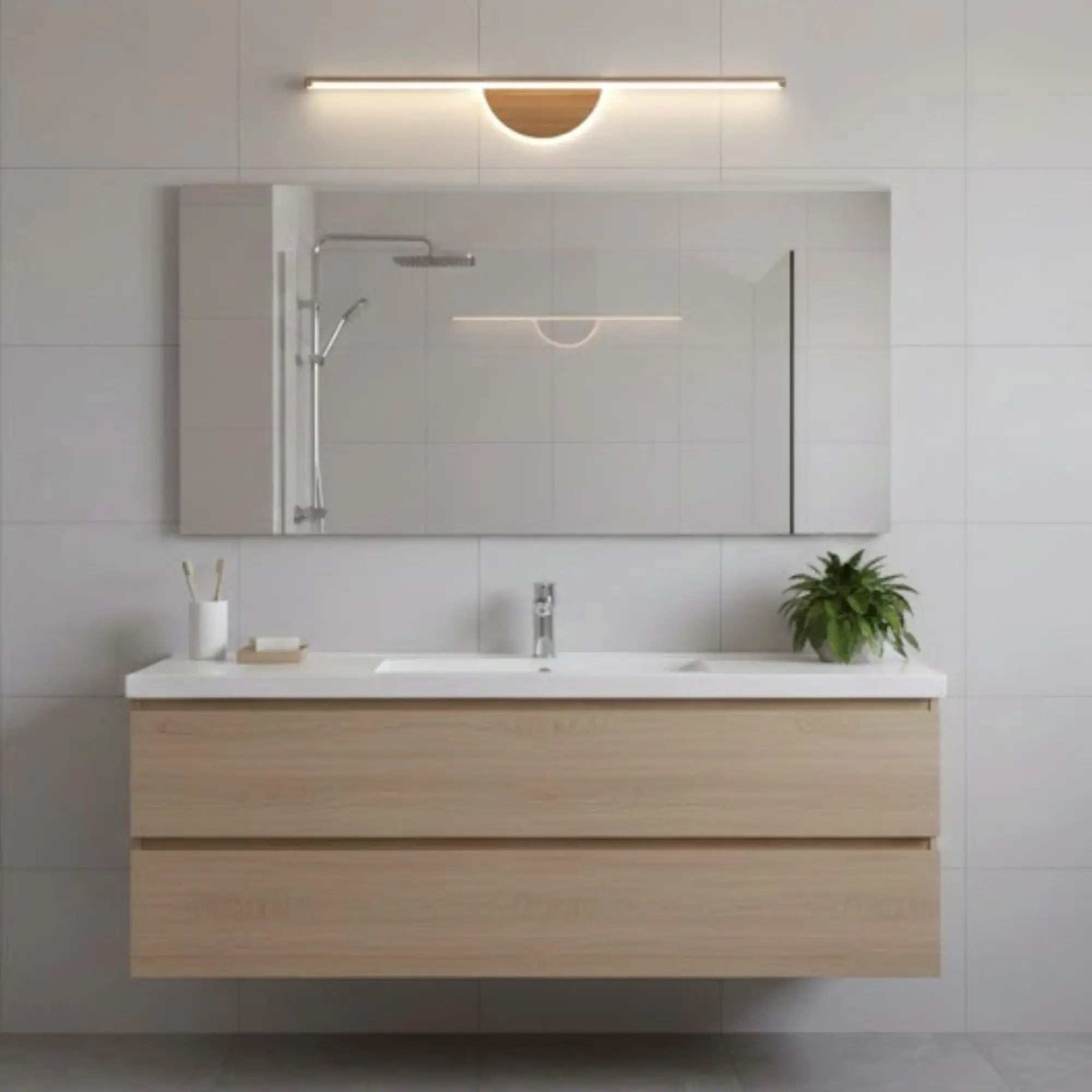 Applique murale salle de bain LED moderne en bois pour miroir