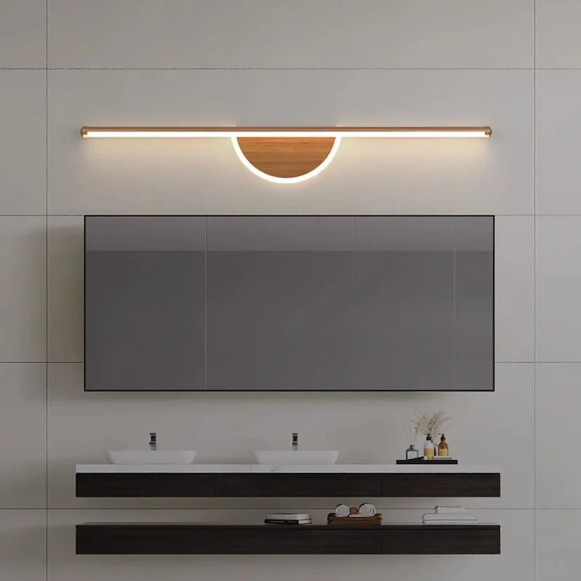 Applique murale salle de bain LED moderne en bois pour miroir