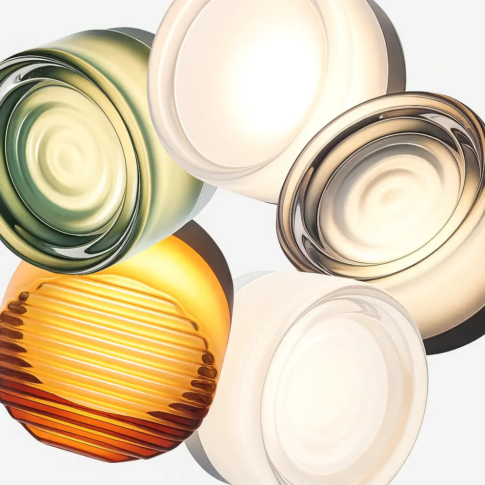 Applique murale en verre soufflé forme ronde métal blanc translucide LED