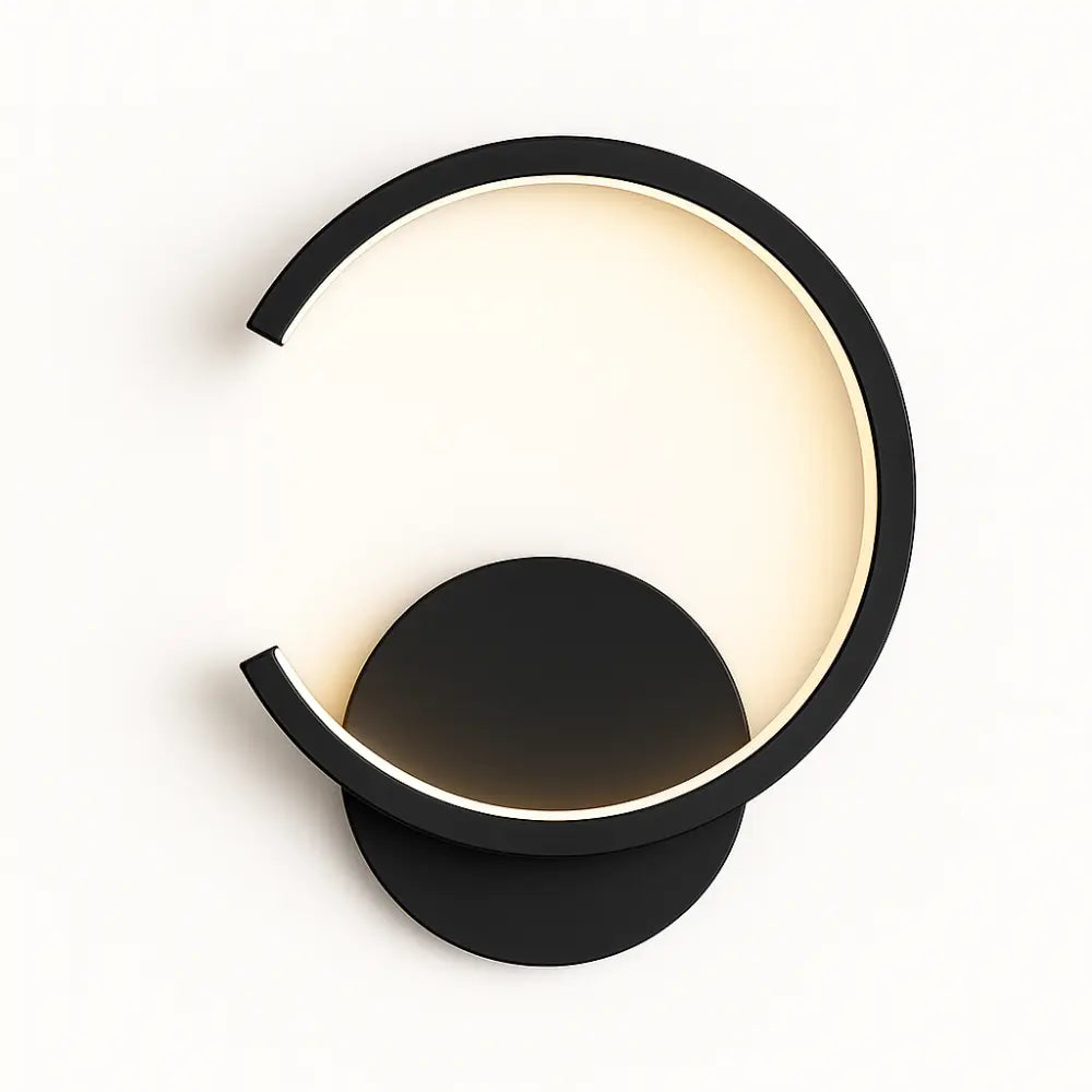 Applique murale dorée LED circulaire en métal style moderne pour chambre