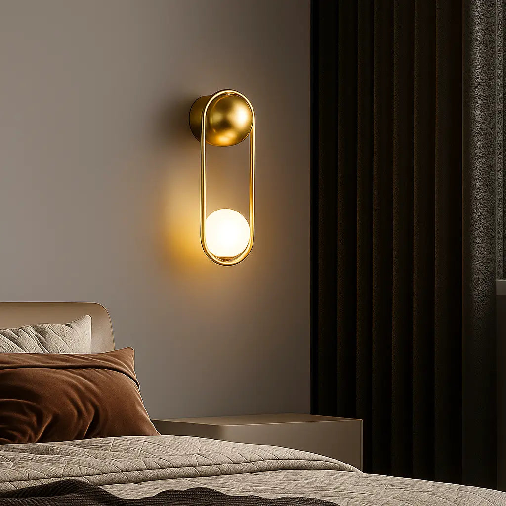 Applique murale dorée LED U inversé fer acrylique chambre salon