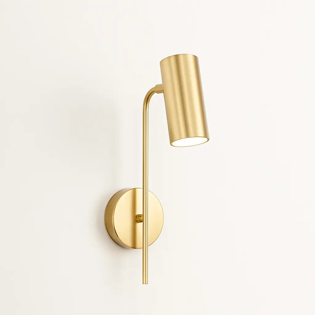 Applique murale dorée orientable en métal LED ajustable pour chevet ou bureau