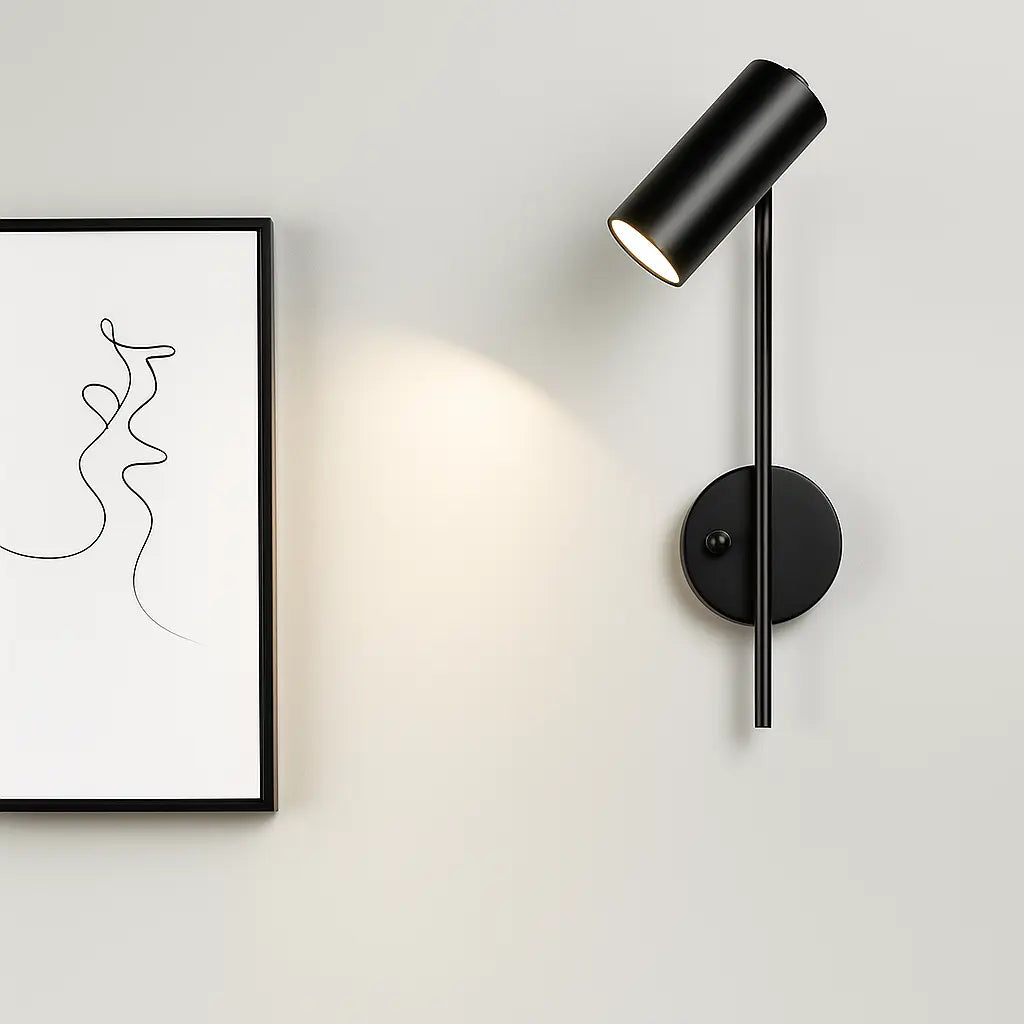 Applique murale dorée orientable en métal LED ajustable pour chevet ou bureau