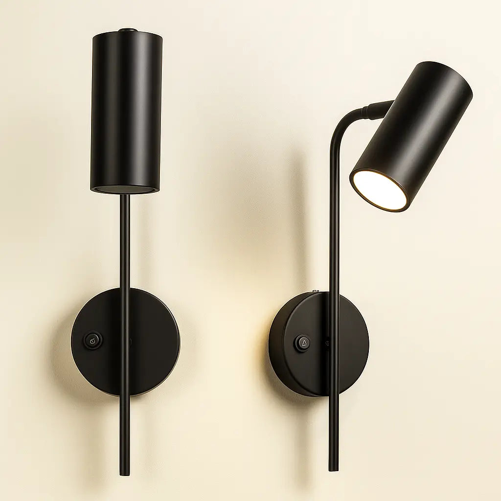 Applique murale dorée orientable en métal LED ajustable pour chevet ou bureau