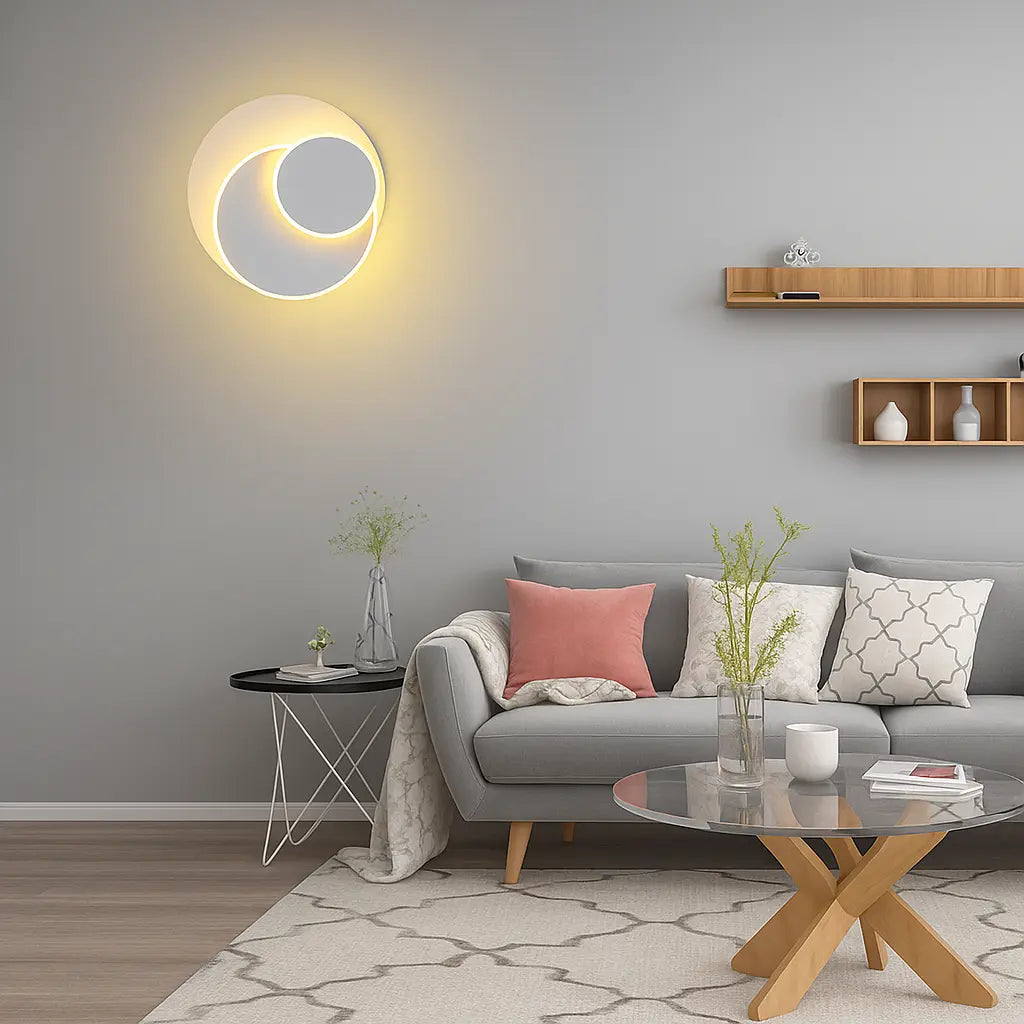 Applique murale ronde LED moderne ajustable métal finition acrylique