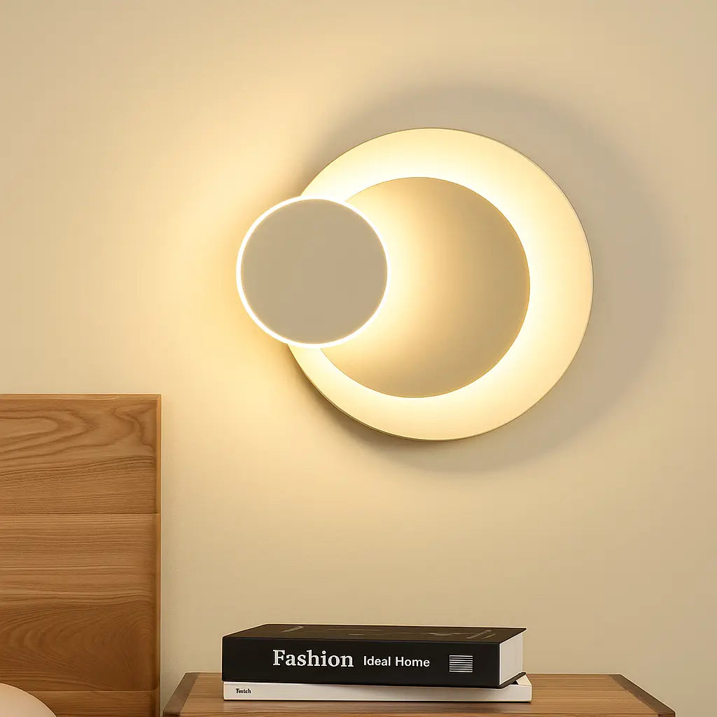 Applique murale ronde LED moderne ajustable métal finition acrylique