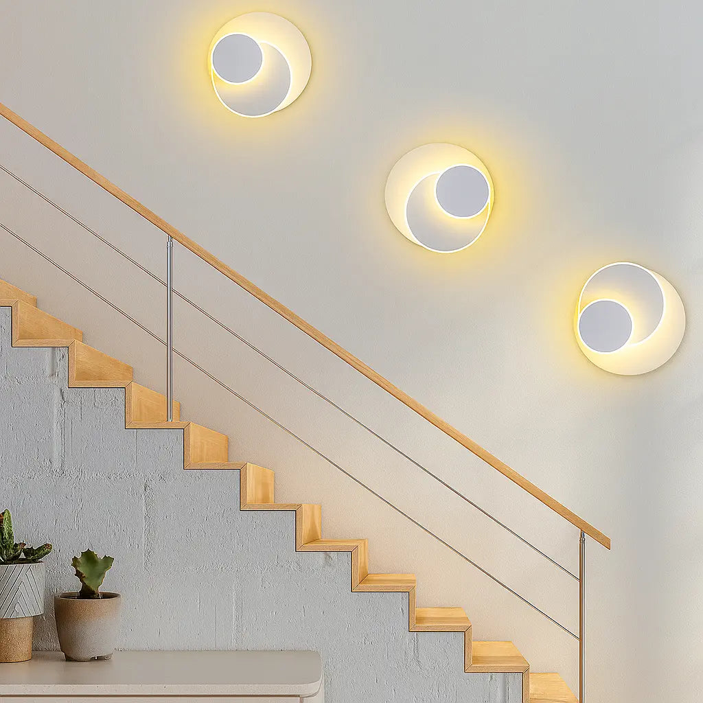 Applique murale ronde LED moderne ajustable métal finition acrylique