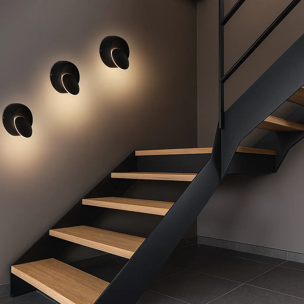 Applique murale ronde LED rotative ajustable en aluminium moderne