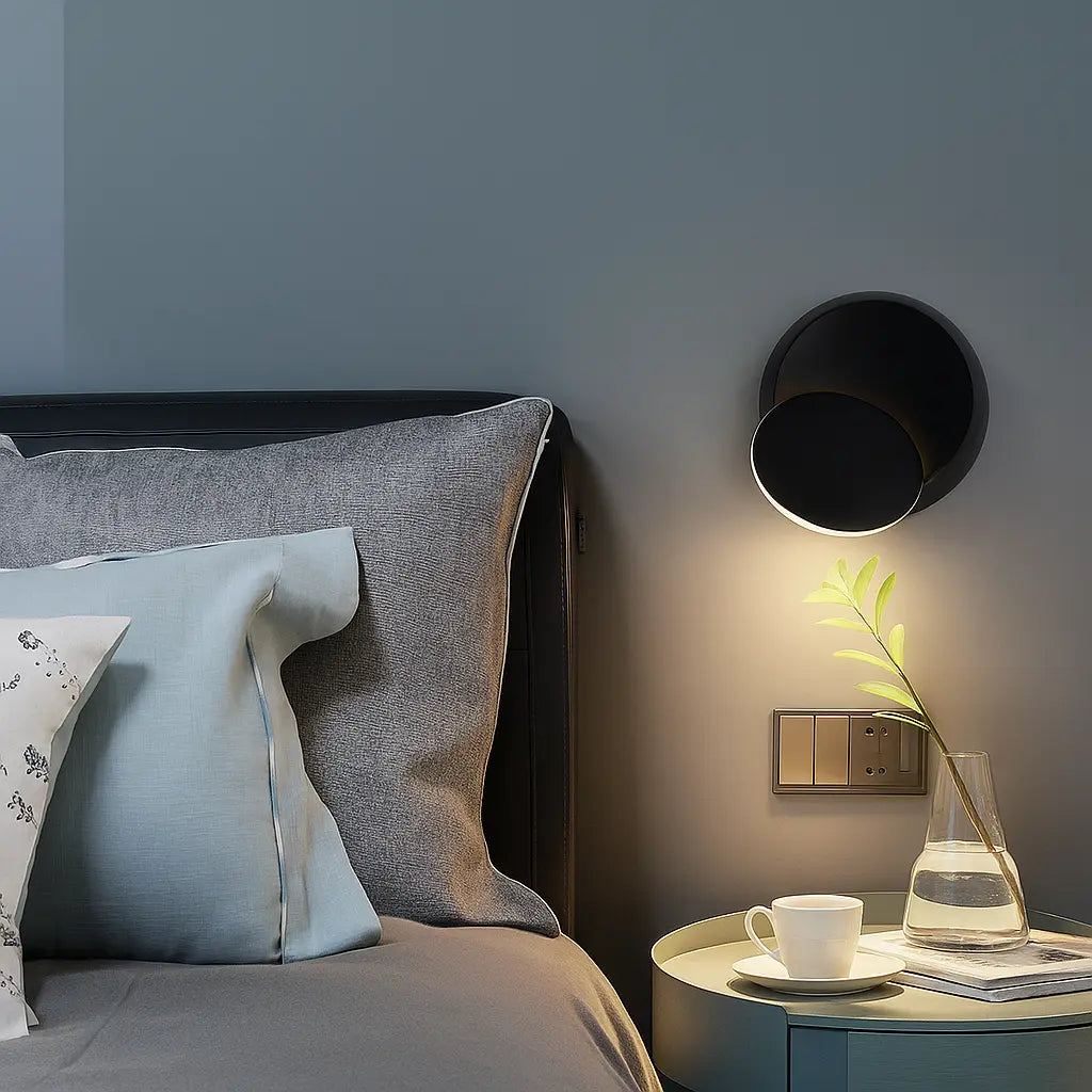 Applique murale ronde LED rotative ajustable en aluminium moderne