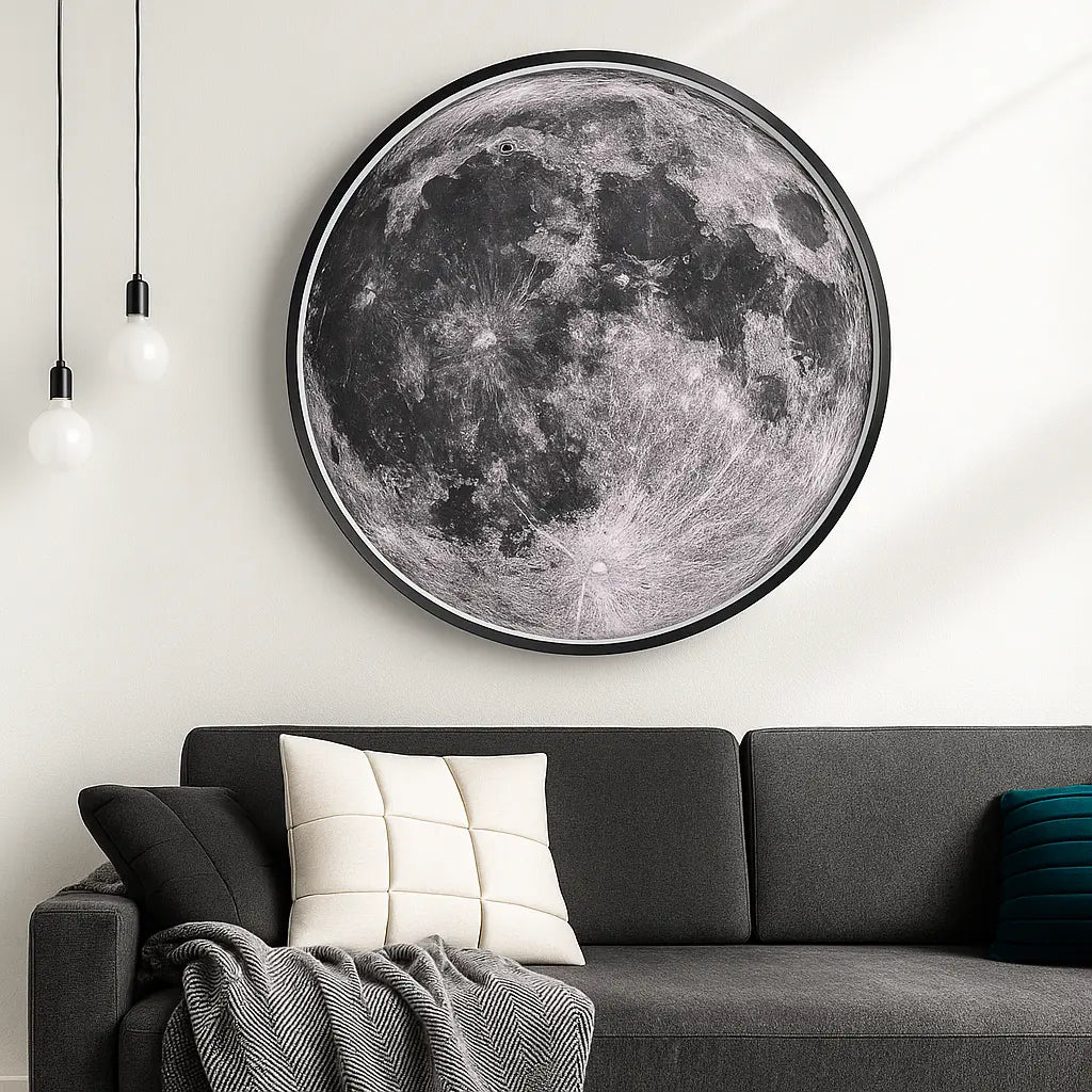 Applique murale en verre design lune LED structure métallique