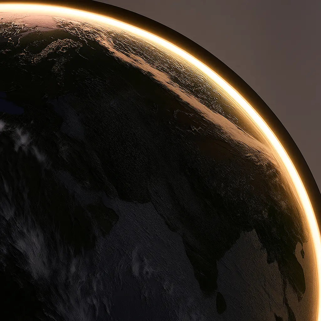 Applique murale ronde LED Lune métal revêtement 3D dimmable 220V