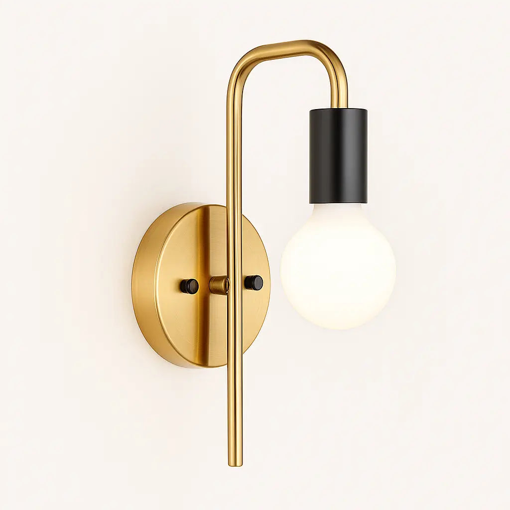 Applique murale dorée métal brossé design minimaliste style E27