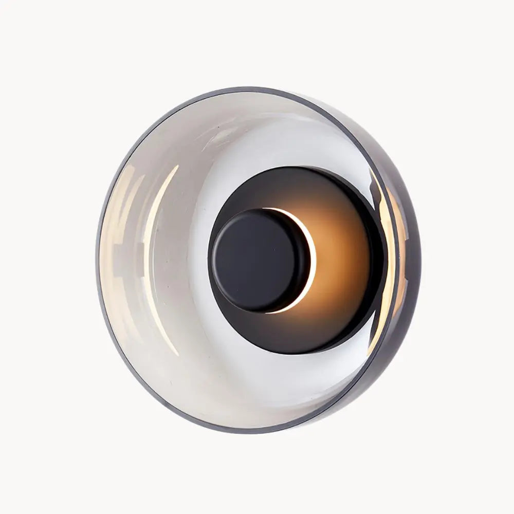 Applique murale en verre LED ronde design minimaliste en aluminium et verre