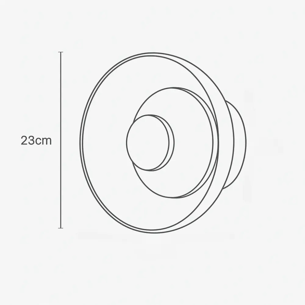 Applique murale ronde design LED verre doré superposition circulaire ambiance cosy