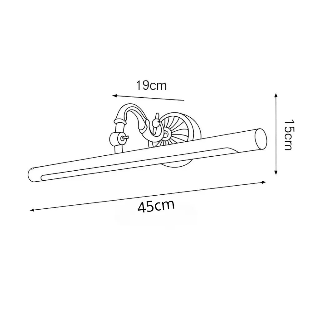 Applique murale dorée laiton rétro LED pour miroir salle de bain