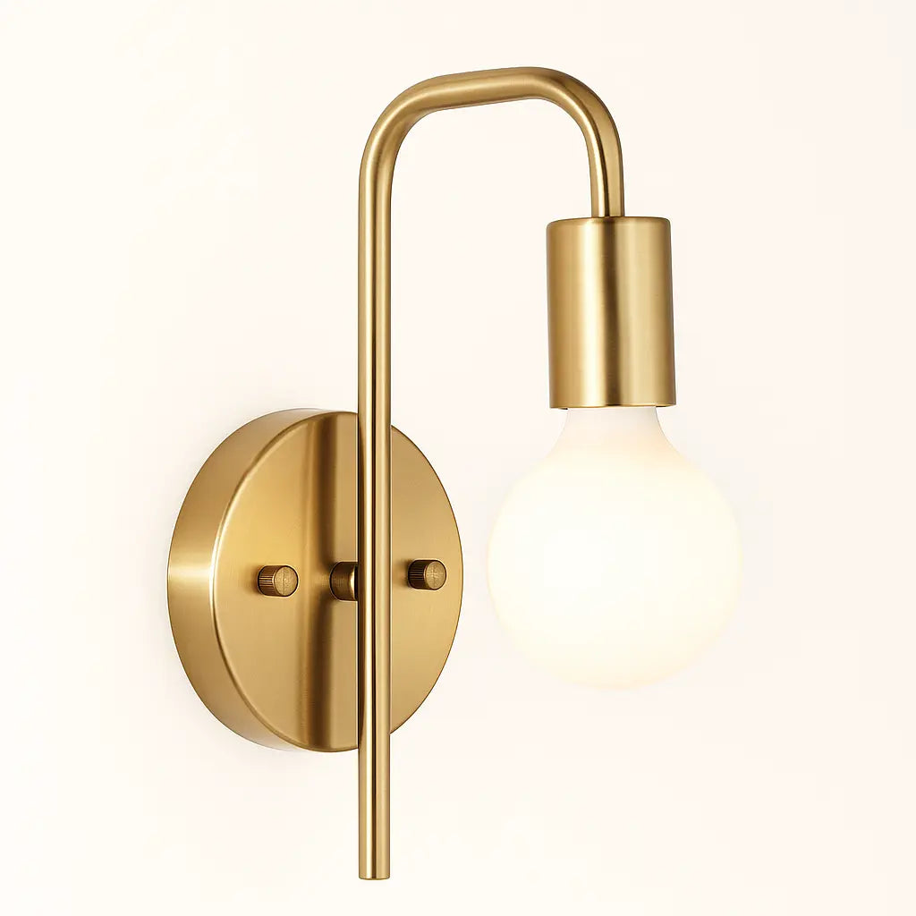 Applique murale dorée métal brossé design minimaliste style E27