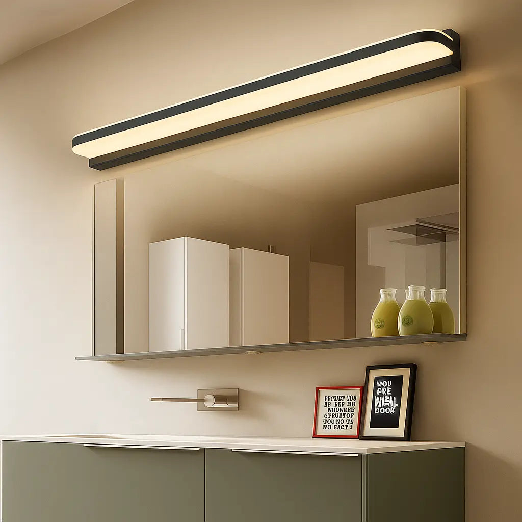 Applique murale salle de bain LED contemporaine métal peint abat-jour acrylique