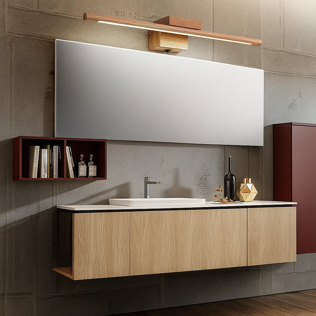 Applique murale bois LED forme épurée style scandinave éclairage directionnel