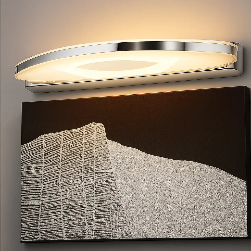 Applique murale salle de bain LED design chrome finition acrylique douce lumière directionnelle