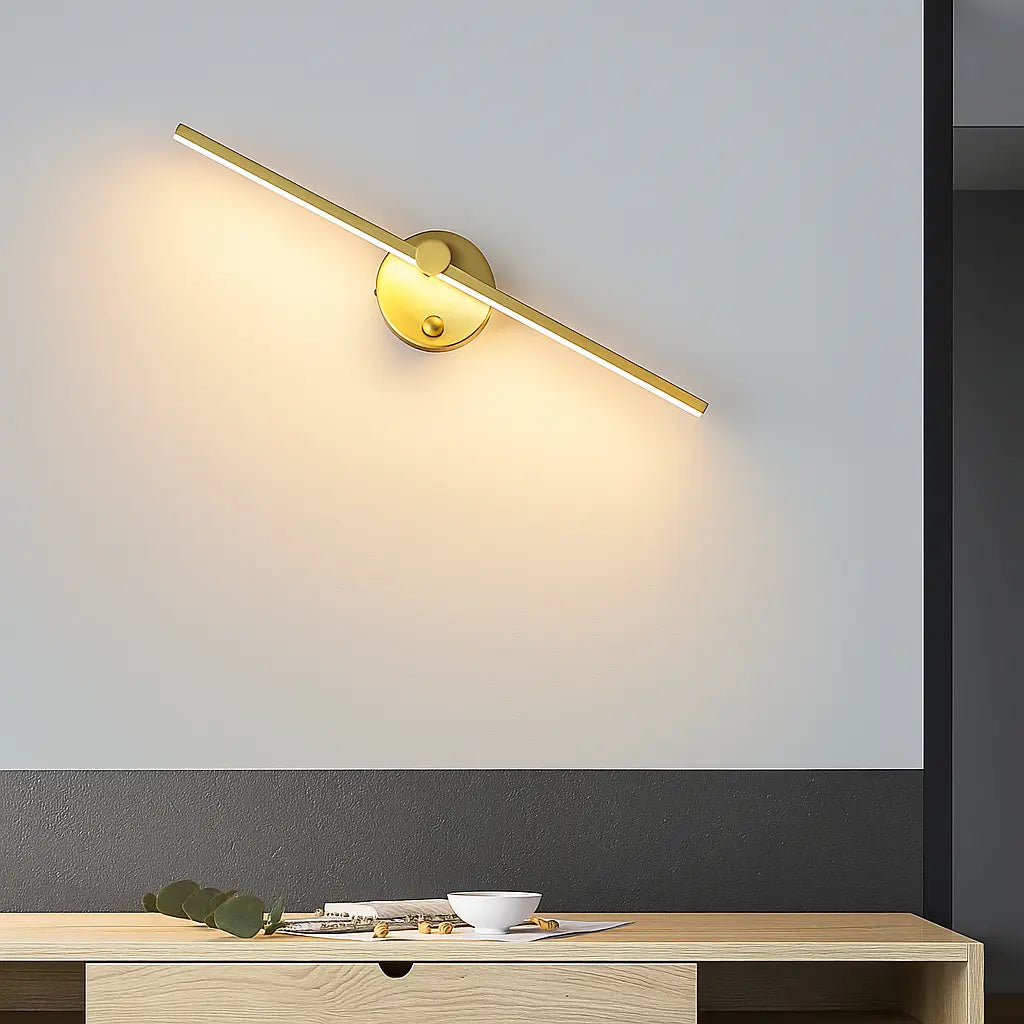Applique murale dorée LED forme allongée style moderne aluminium