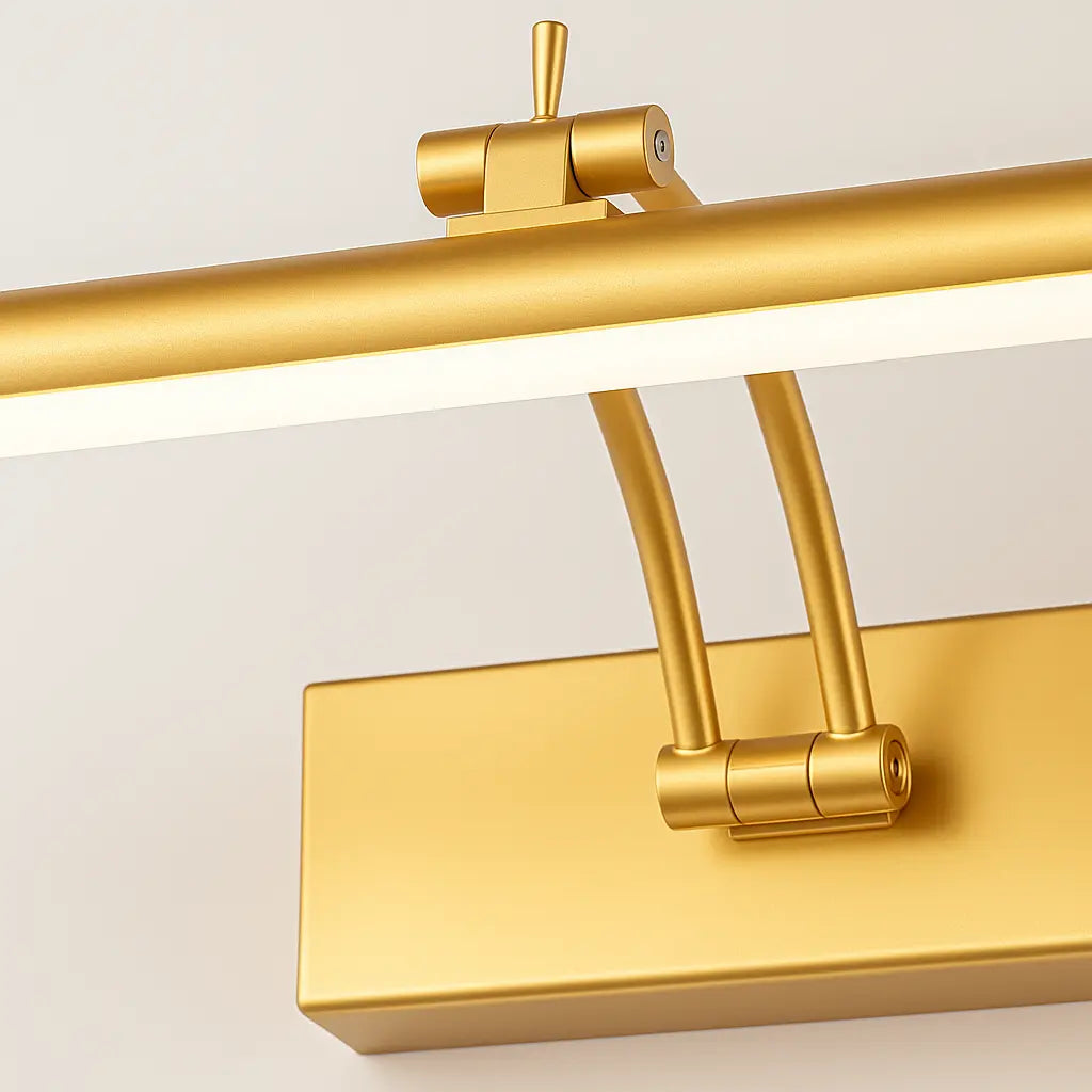 Applique murale dorée en forme élégante avec éclairage LED intégré robuste en aluminium