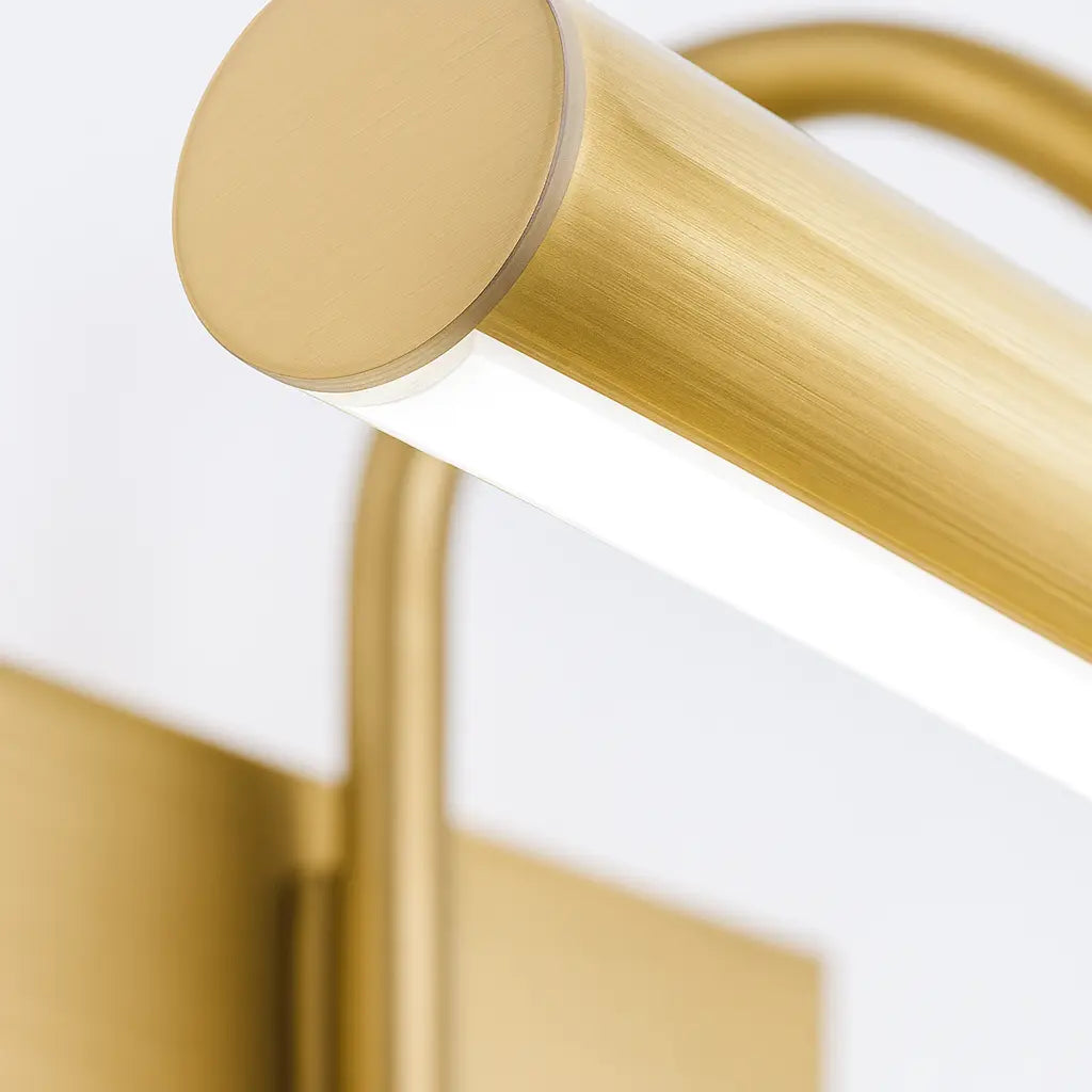 Applique murale dorée en forme élégante avec éclairage LED intégré robuste en aluminium