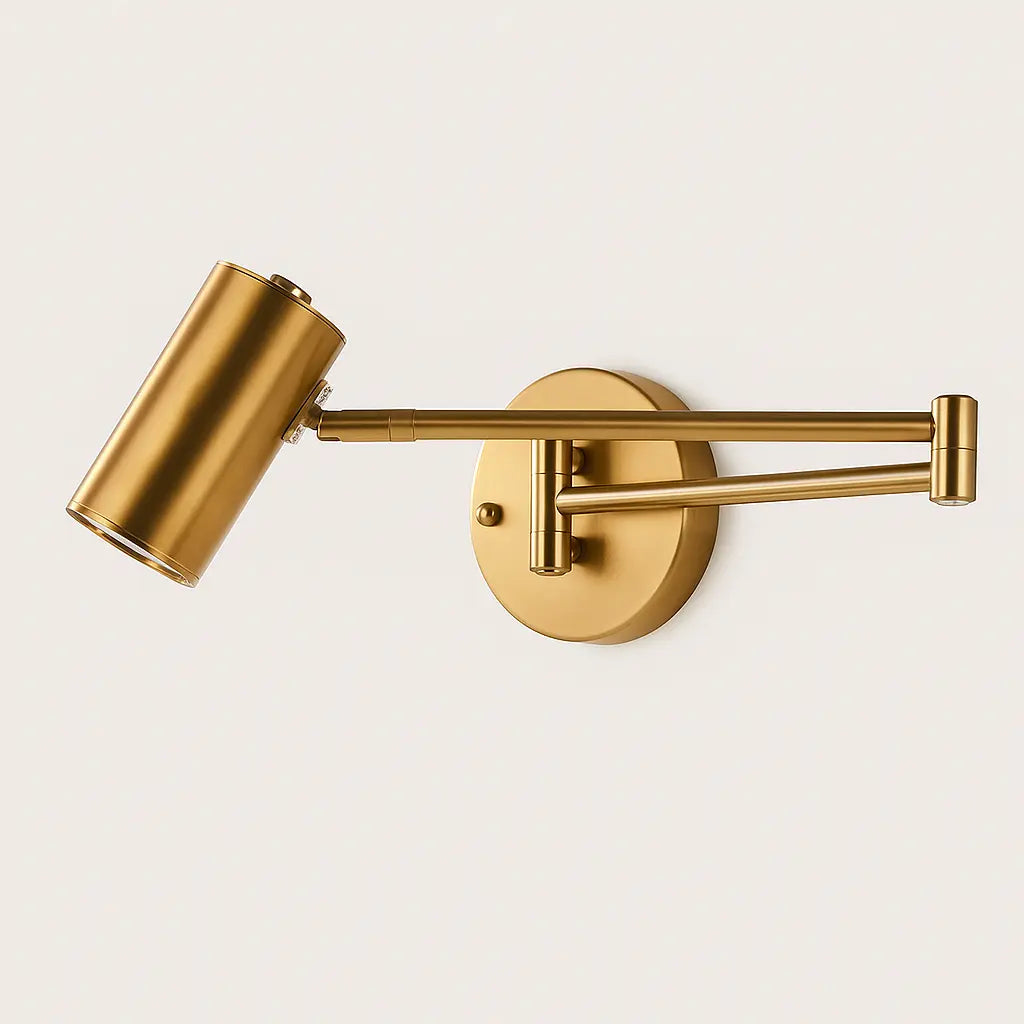 Applique murale dorée orientable métal style épuré bras articulé pivotant