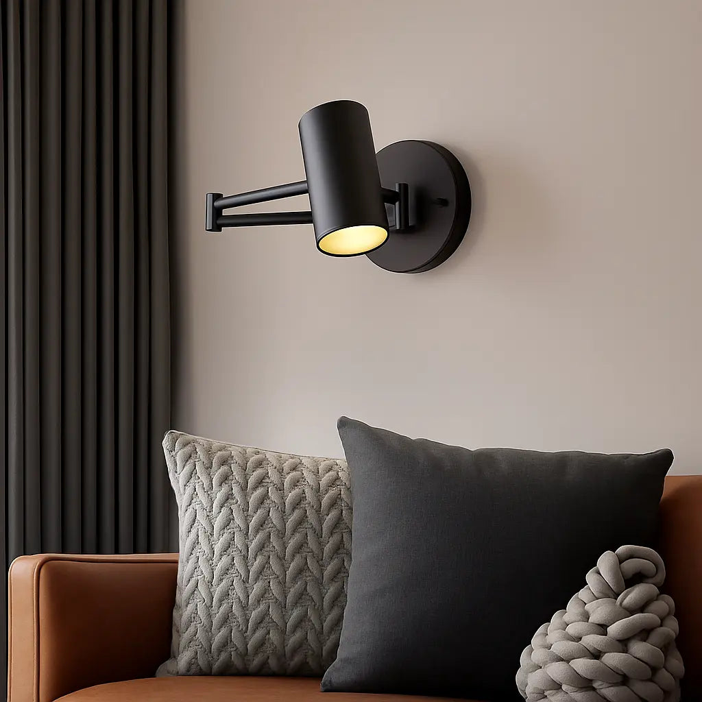 Applique murale dorée orientable métal style épuré bras articulé pivotant