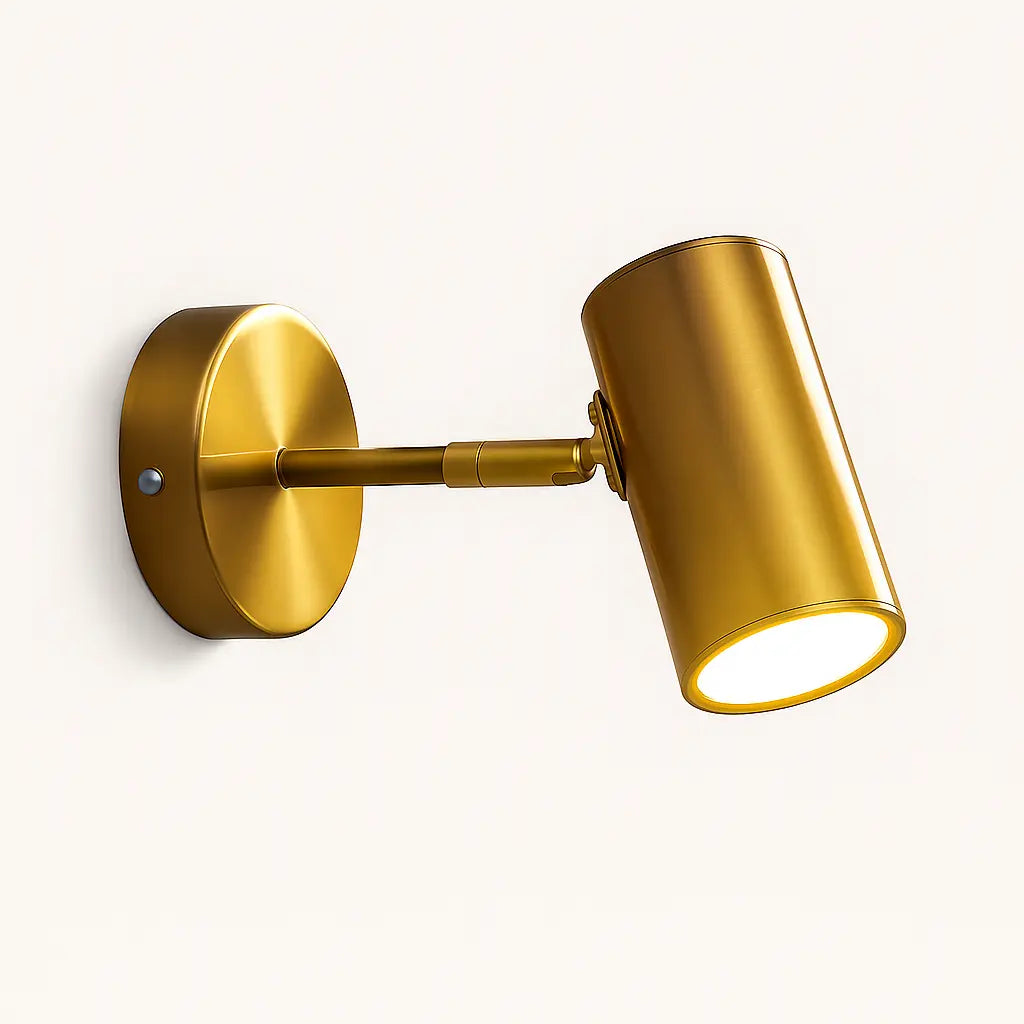 Applique murale dorée design cylindrique orientable style moderne