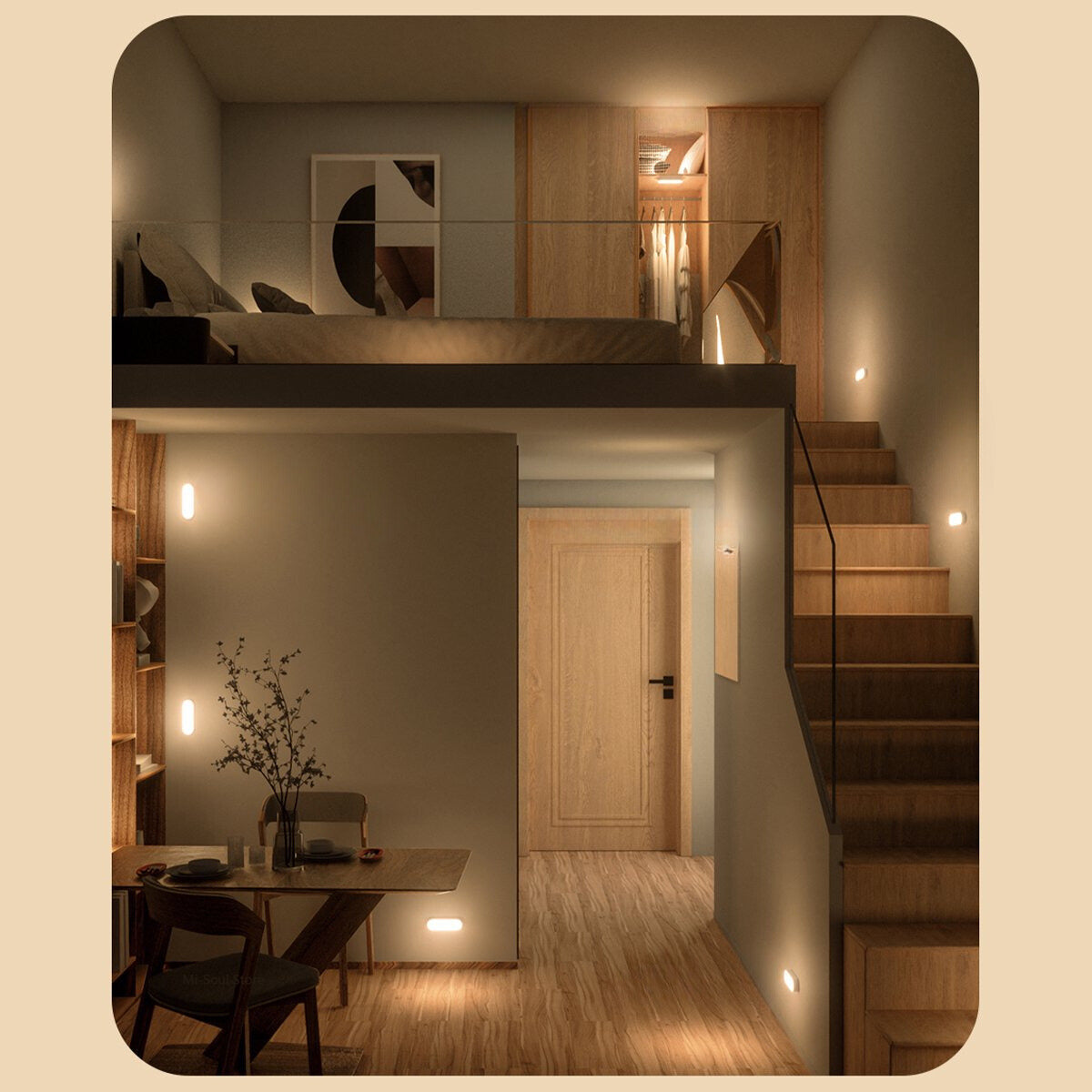 Applique murale extérieure avec détecteur de mouvement design LED élégant en métal noir