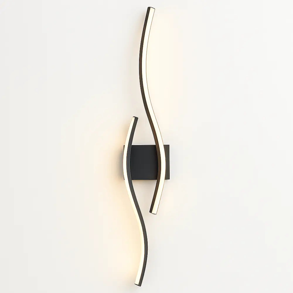 Applique murale dorée LED moderne incurvée en alliage métallique