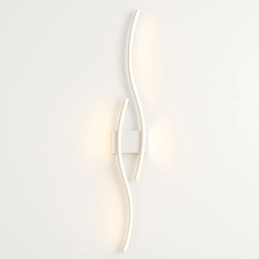 Applique murale dorée LED moderne incurvée en alliage métallique