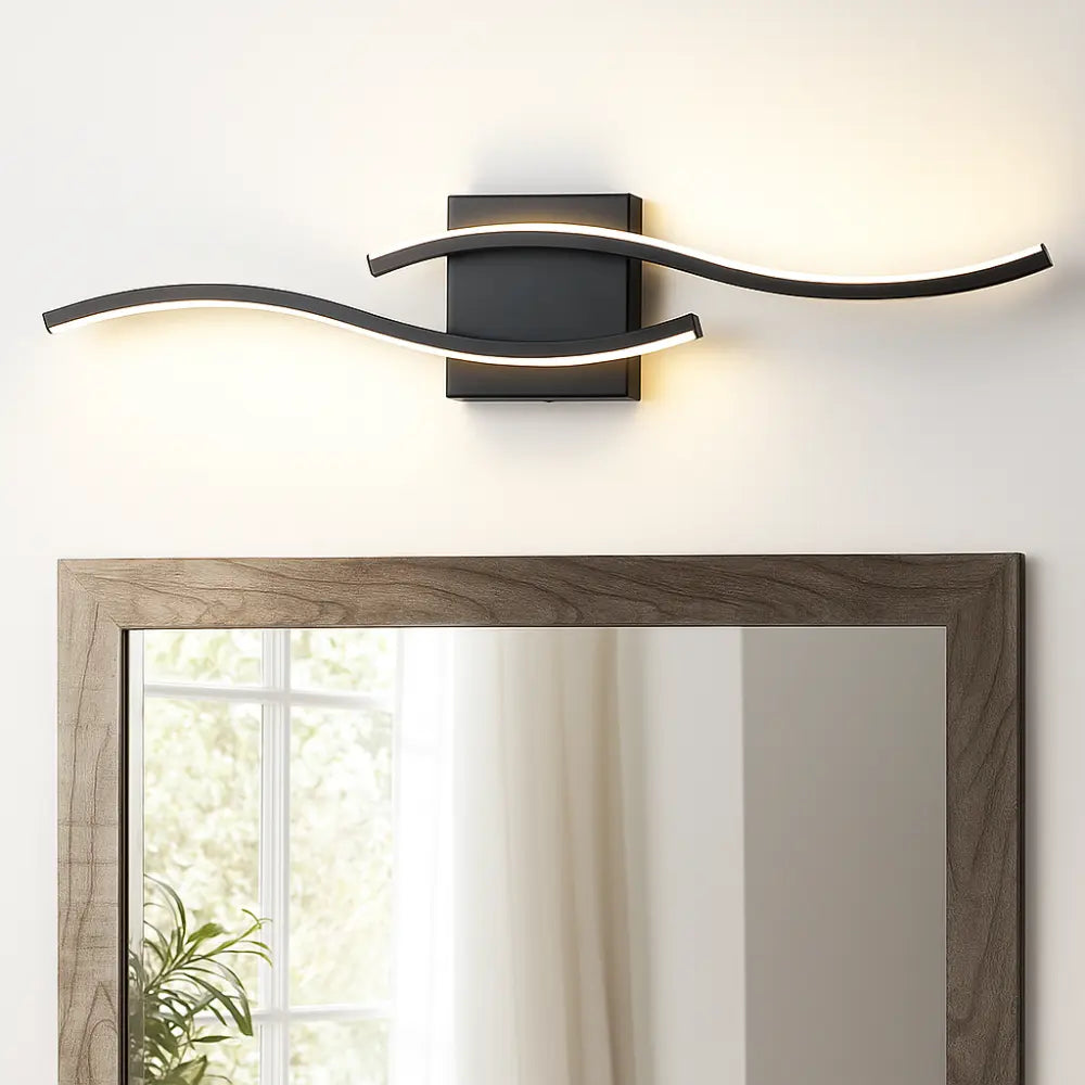 Applique murale dorée LED moderne incurvée en alliage métallique