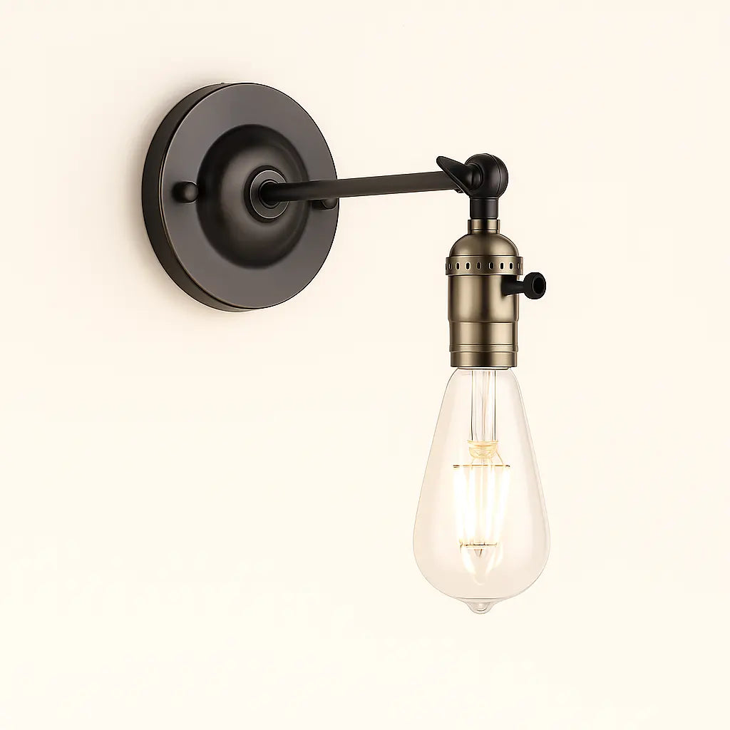 Applique murale dorée en métal avec design rétro vintage industriel