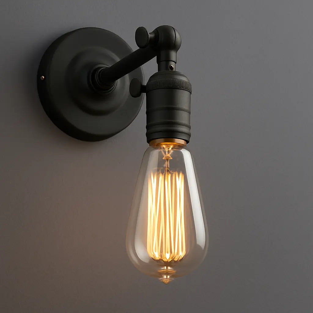 Applique murale dorée en métal avec design rétro vintage industriel