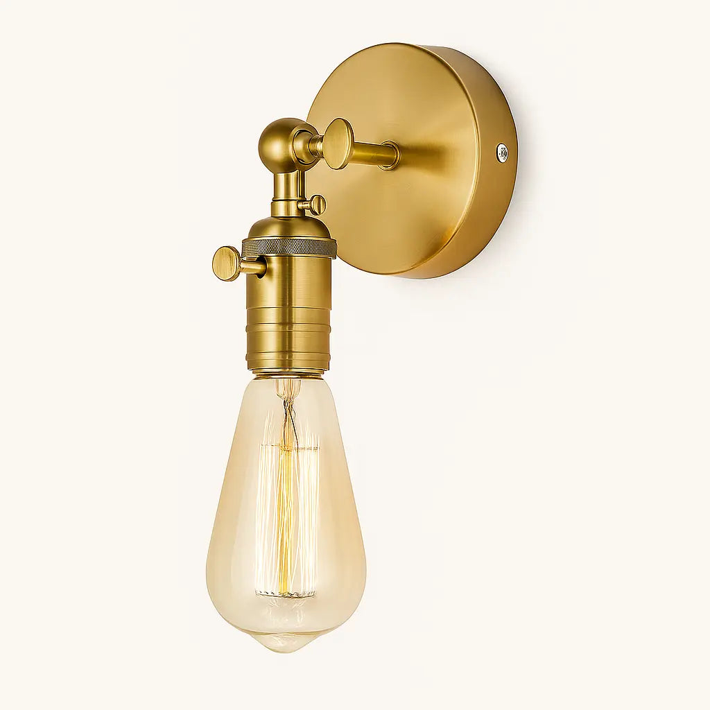 Applique murale dorée en métal avec design rétro vintage industriel