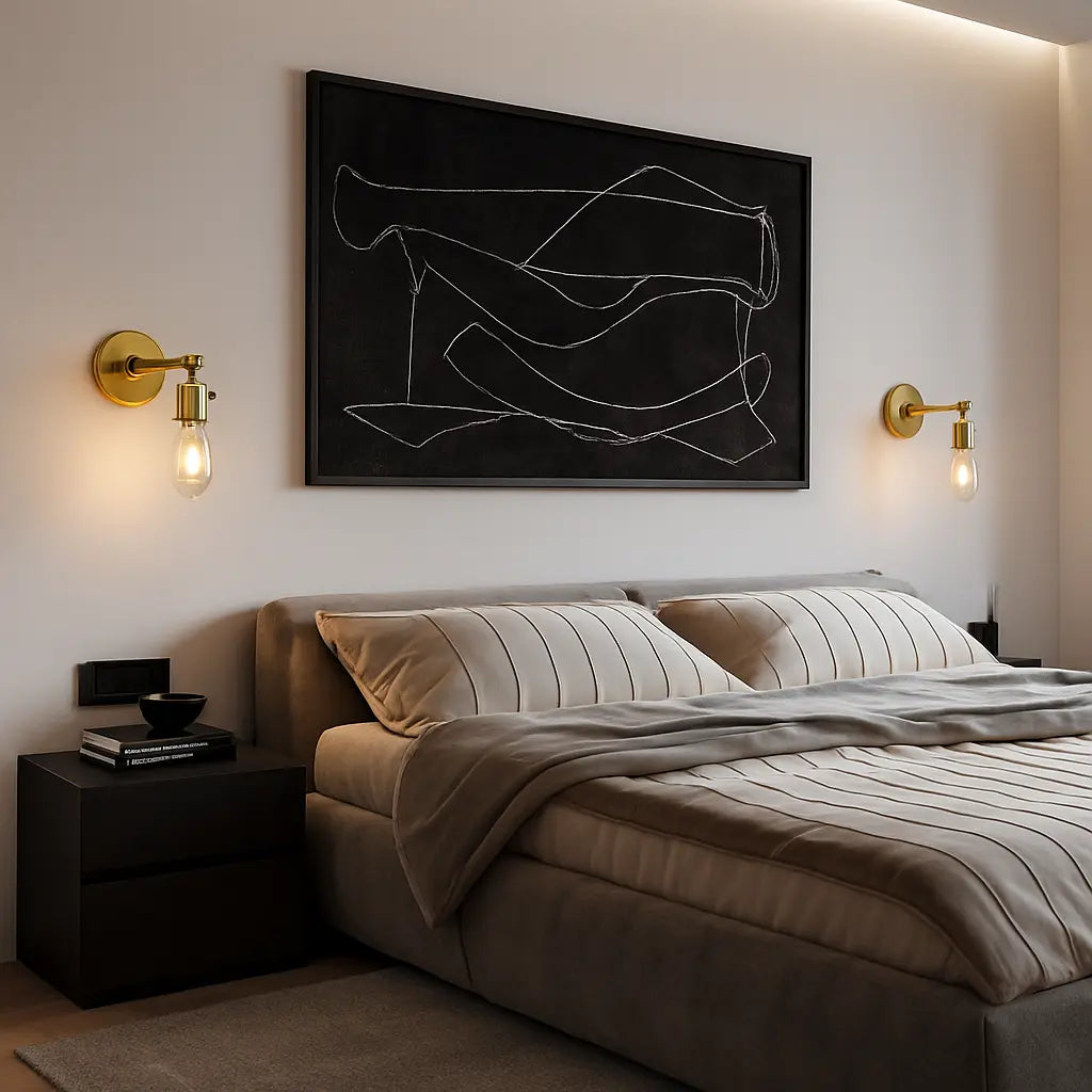 Applique murale dorée en métal avec design rétro vintage industriel