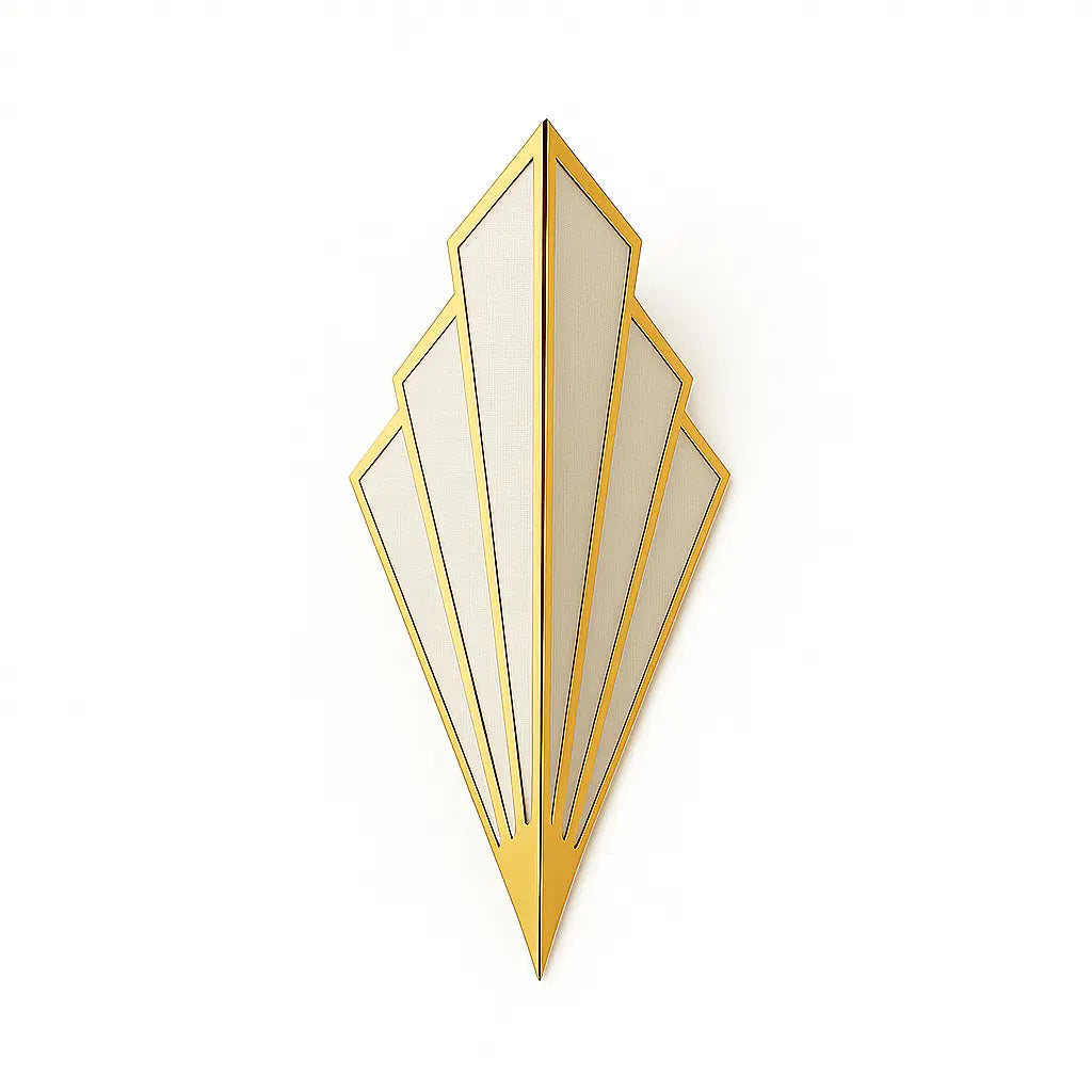 Applique murale dorée design géométrique éclairage LED métal robuste