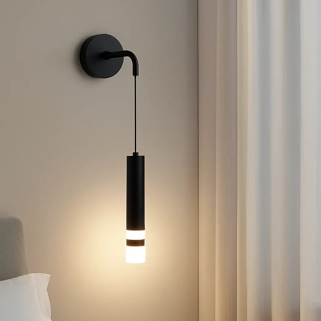 Applique murale dorée LED orientable design cylindrique aluminium acrylique