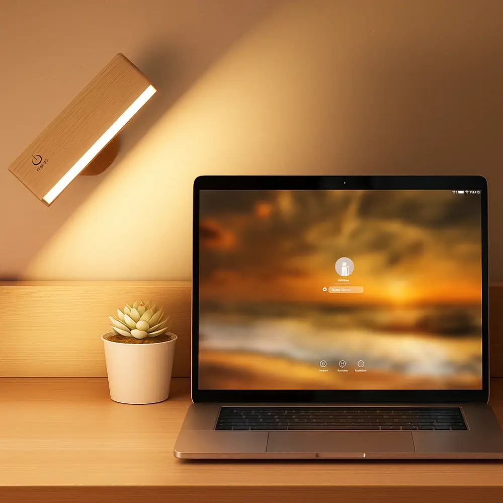 Applique murale bois LED tactile recharge USB design moderne(rectangulaire, en bois naturel brossé)