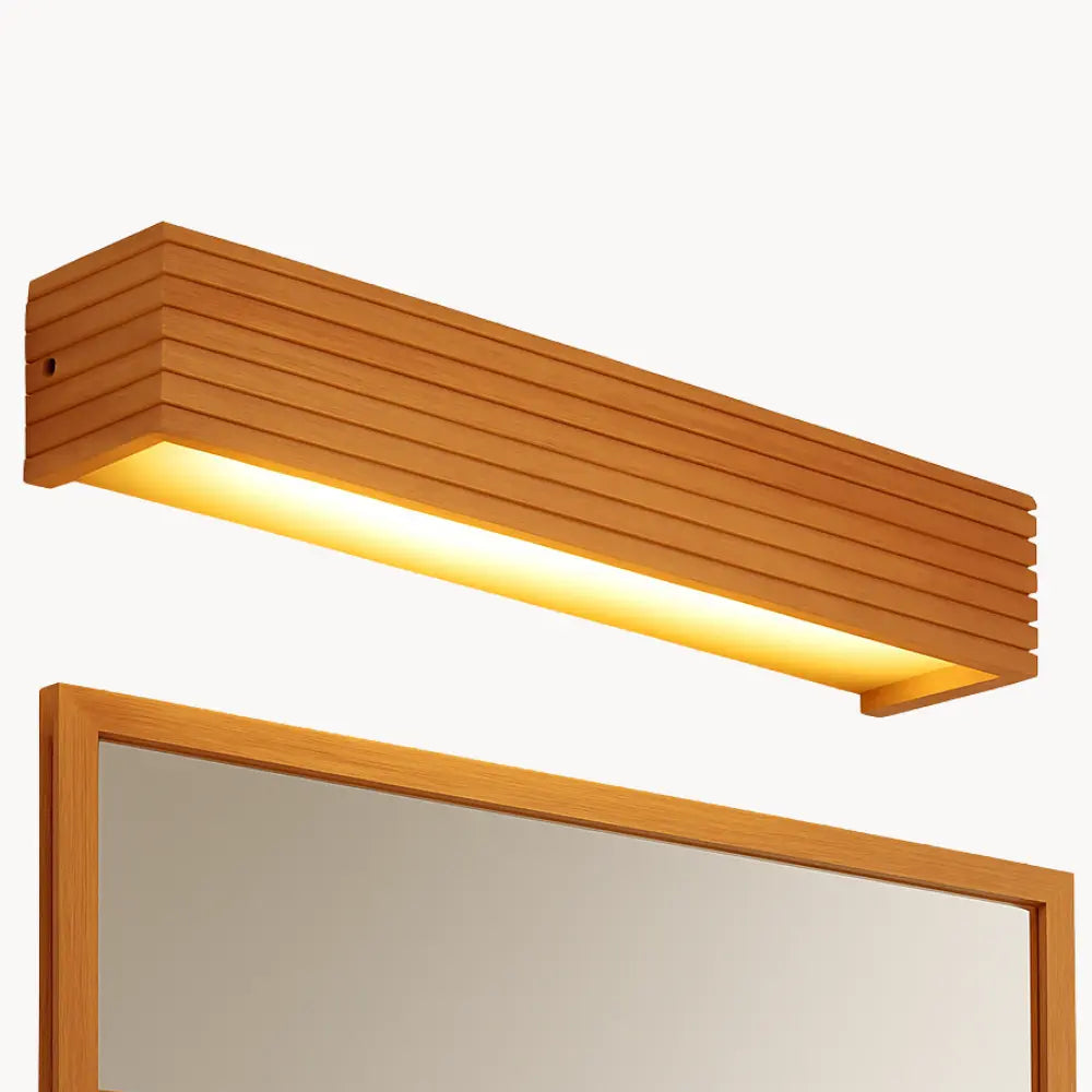 Applique murale salle de bain LED bois massif design nordique éclairage double