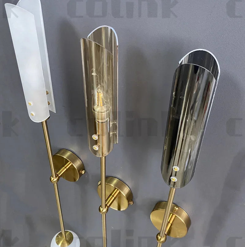 Applique murale en verre design nordique éclairage doré moderne