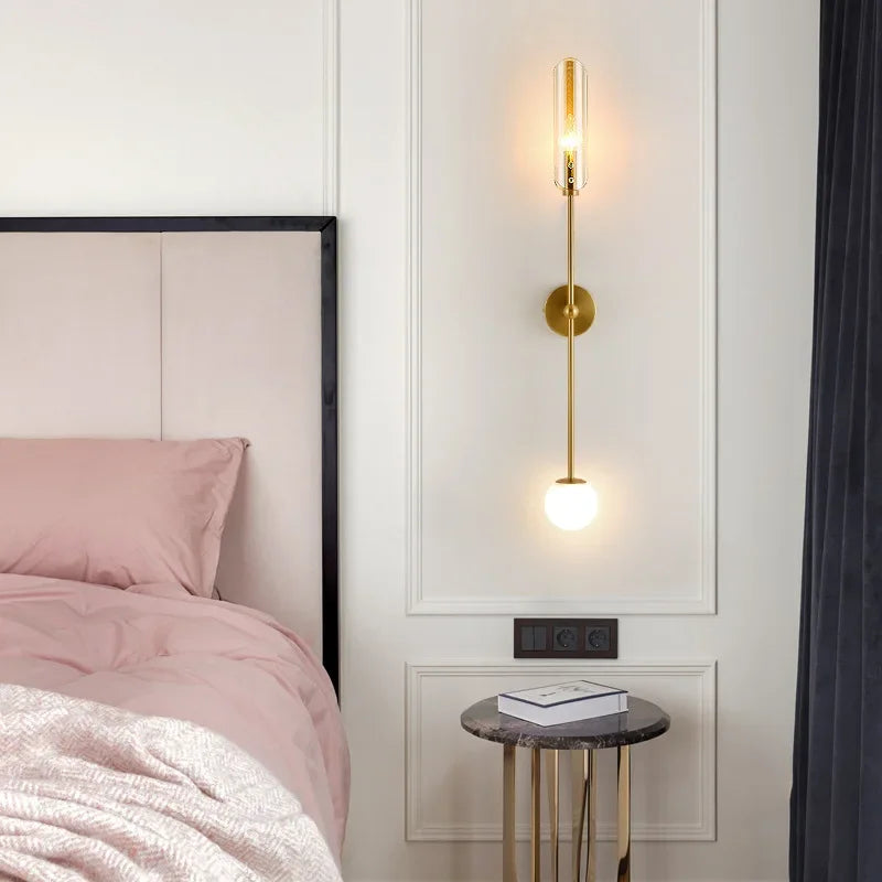 Applique murale en verre design nordique éclairage doré moderne