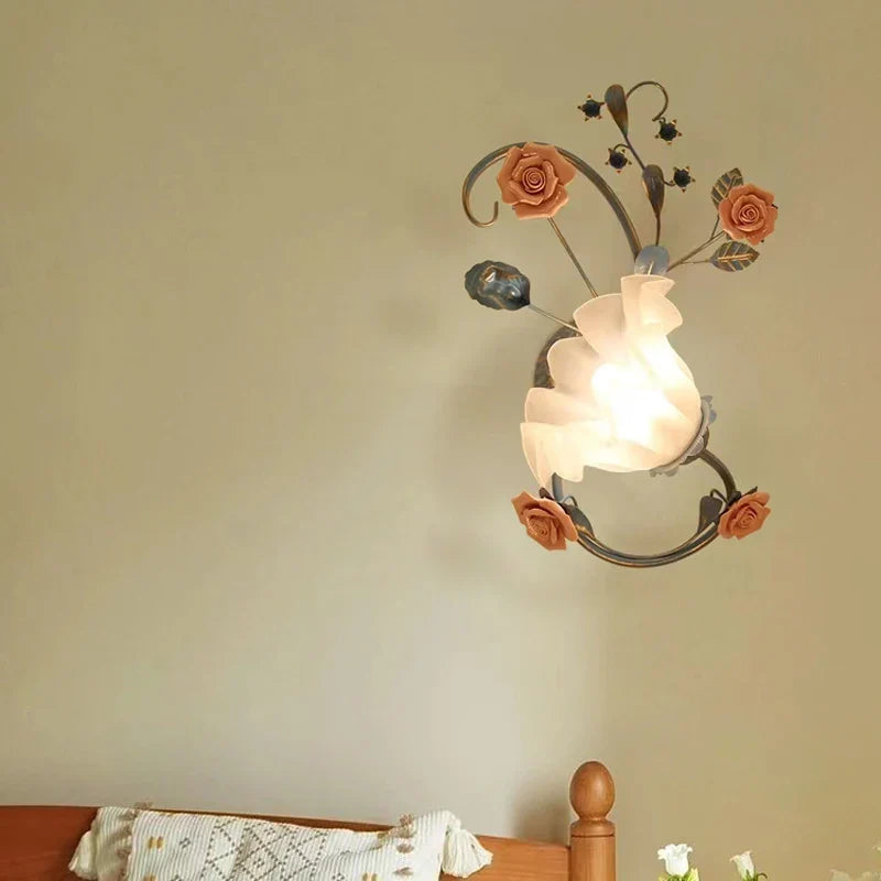 Applique murale en verre design givré pour chambre et salon