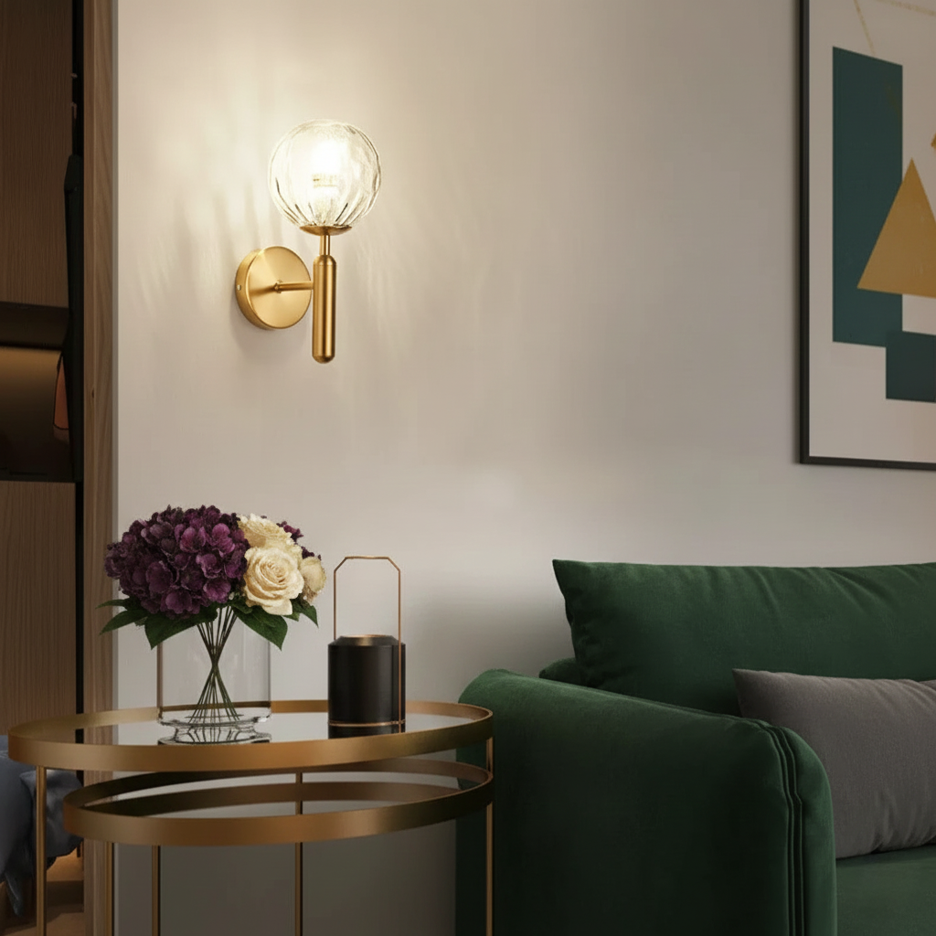 Applique murale en verre Helena design industriel moderne lumière décorative